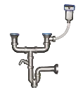 AS 1035 - Siphon Set For Double Bowls (2 afvoer + 1 overloop).webp
