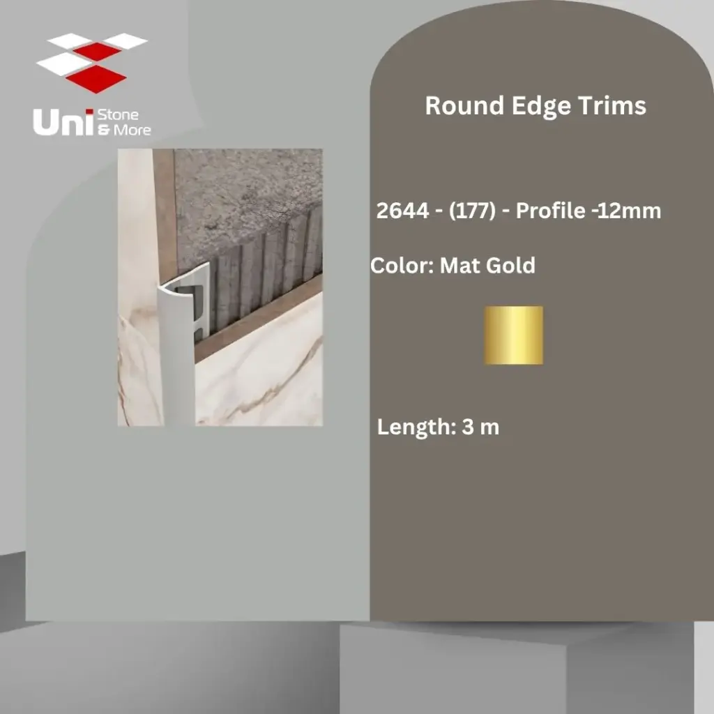 2644 - (177) - Profile -12mm - Mat Gold - A