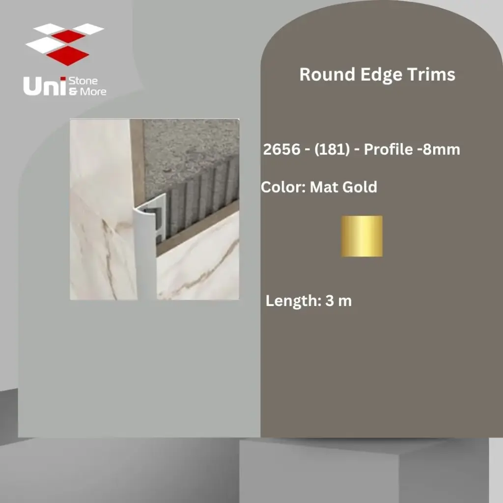 2656 - (181) - Profile -8mm - Mat Gold - A