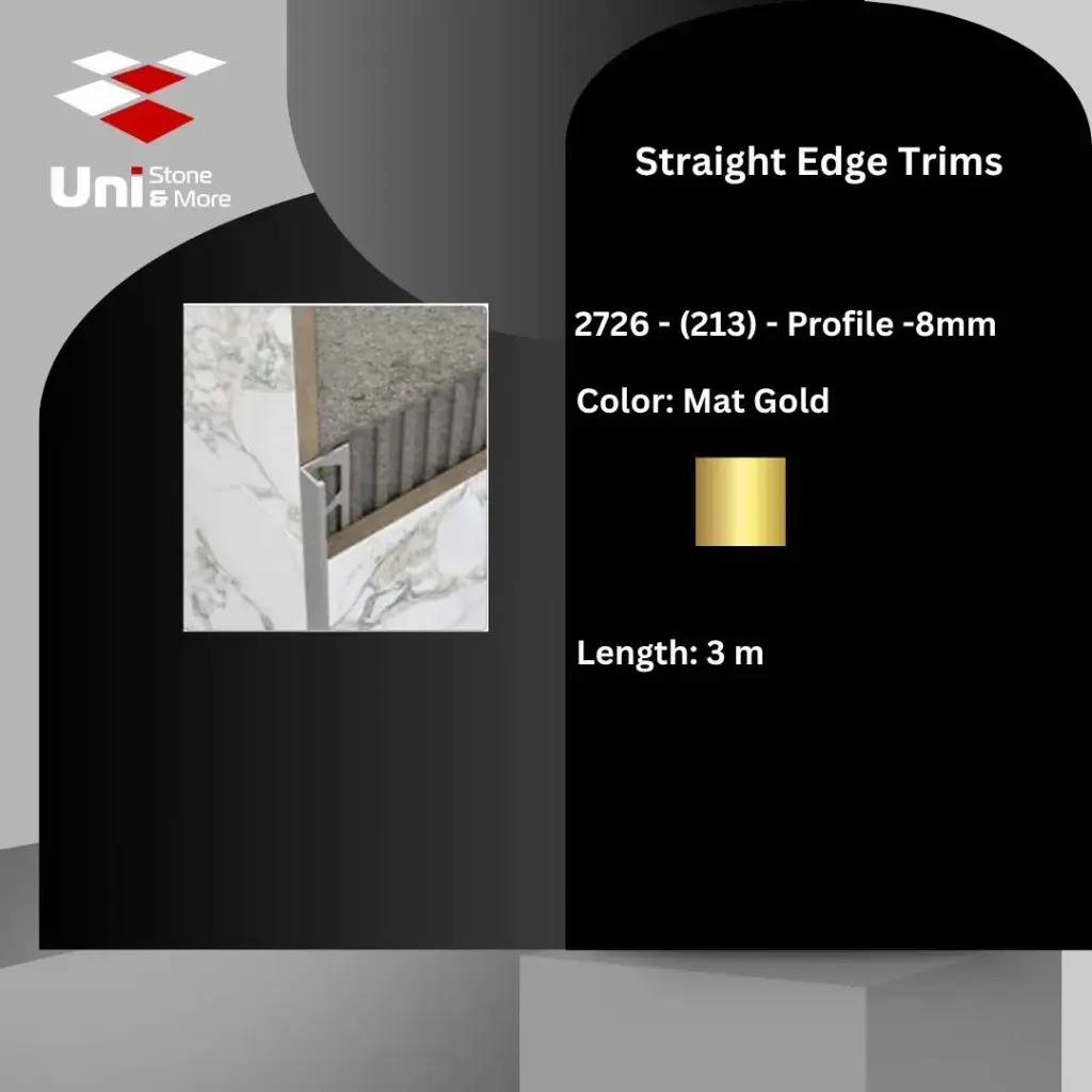 2726 - (213) - Profile -8mm - Mat Gold - A