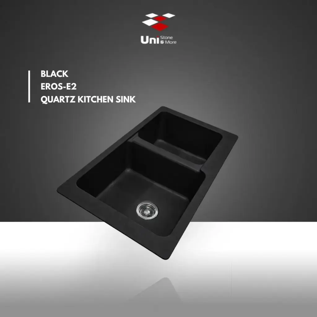 Black - Eros-E2 - Quartz Kitchen Sink - 36"x20"