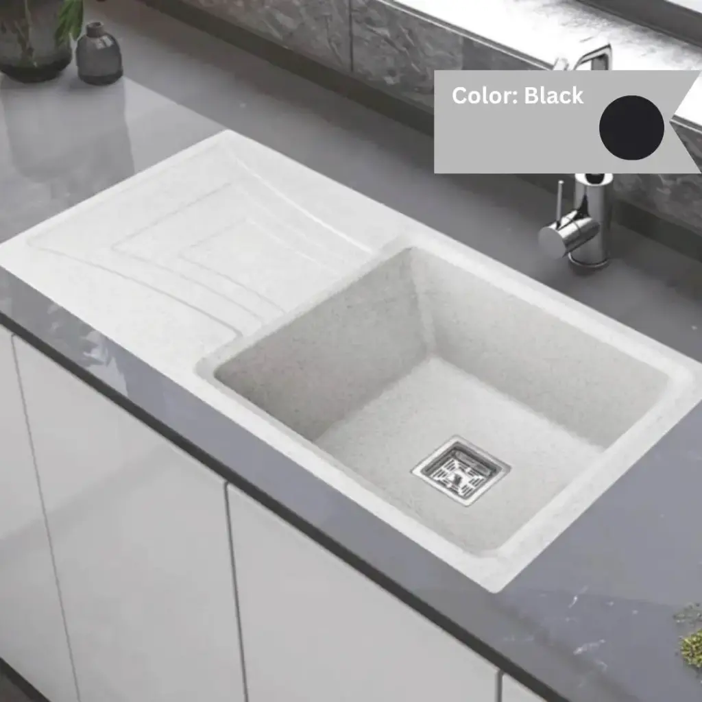 Black - Ruga-2 - Quartz Kitchen Sink - 18"x36"