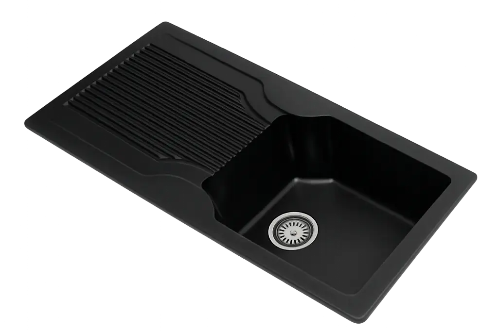 Black - Ruga-2 - Quartz Kitchen Sink - 18"x36"