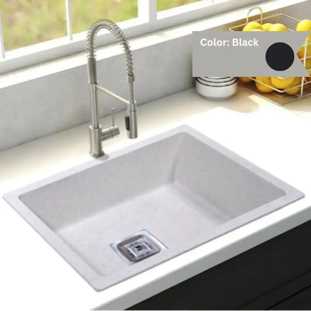 Black - Vega-V2 - Quartz Kitchen Sink - 24"x18"