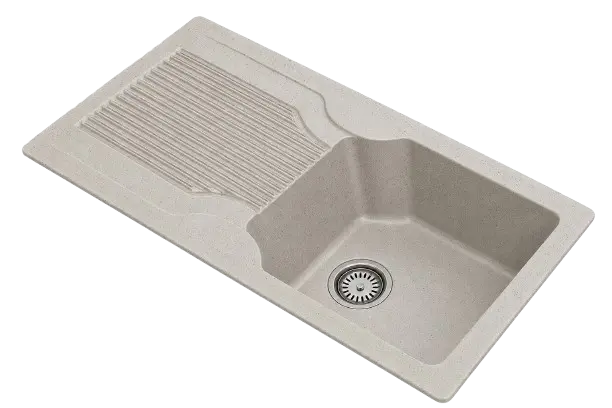 Grey Stone - Ruga-2 - Quartz Kitchen Sink - 18"x36"