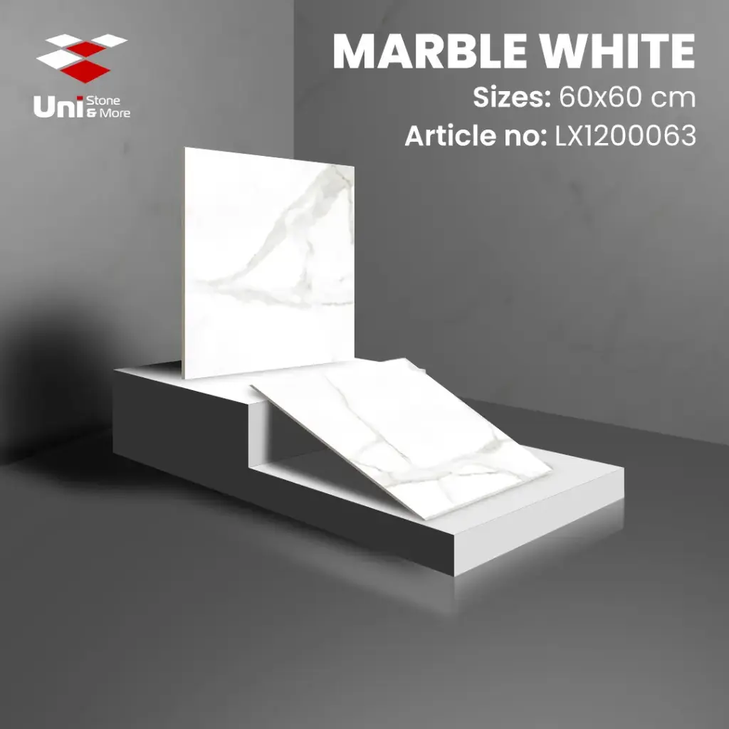 Marble White - Glossy - P - 60x60
