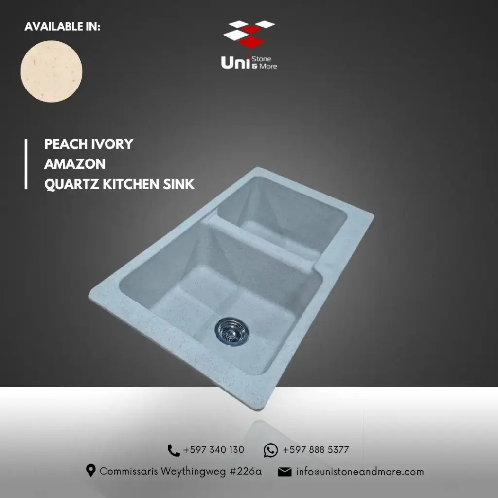 Peach Ivory - Amazon - Quartz Kitchen Sink - 37"x18"