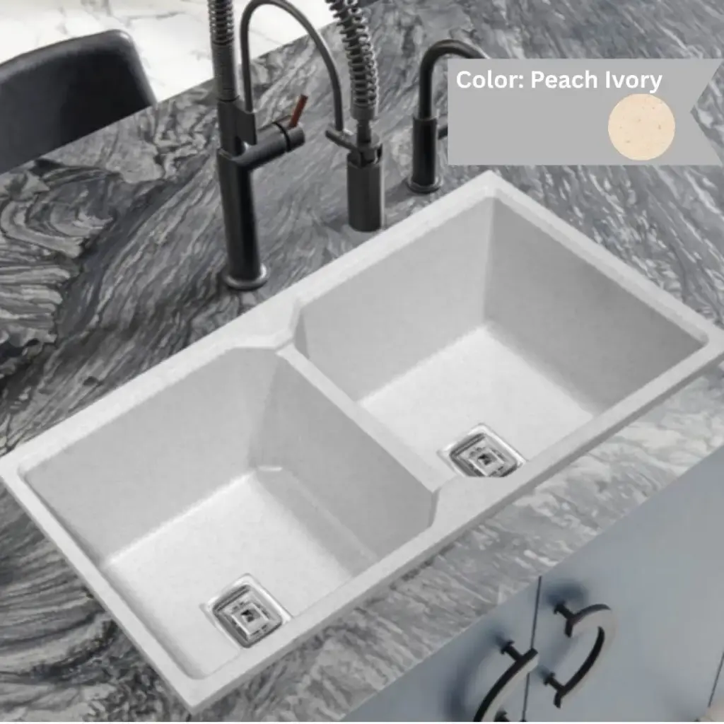 Peach Ivory - Amazon - Quartz Kitchen Sink - 37"x18"