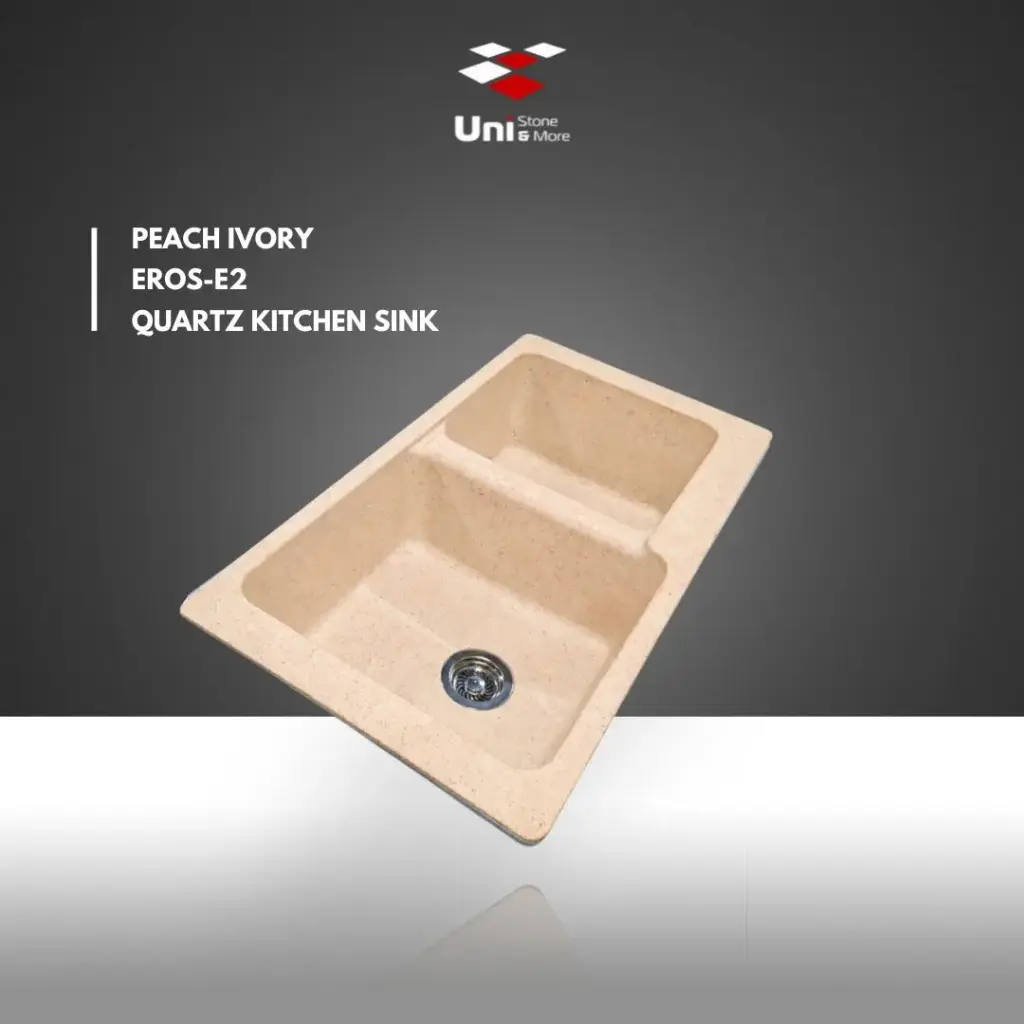 Peach Ivory - Eros-E2 - Quartz Kitchen Sink - 20"x36"