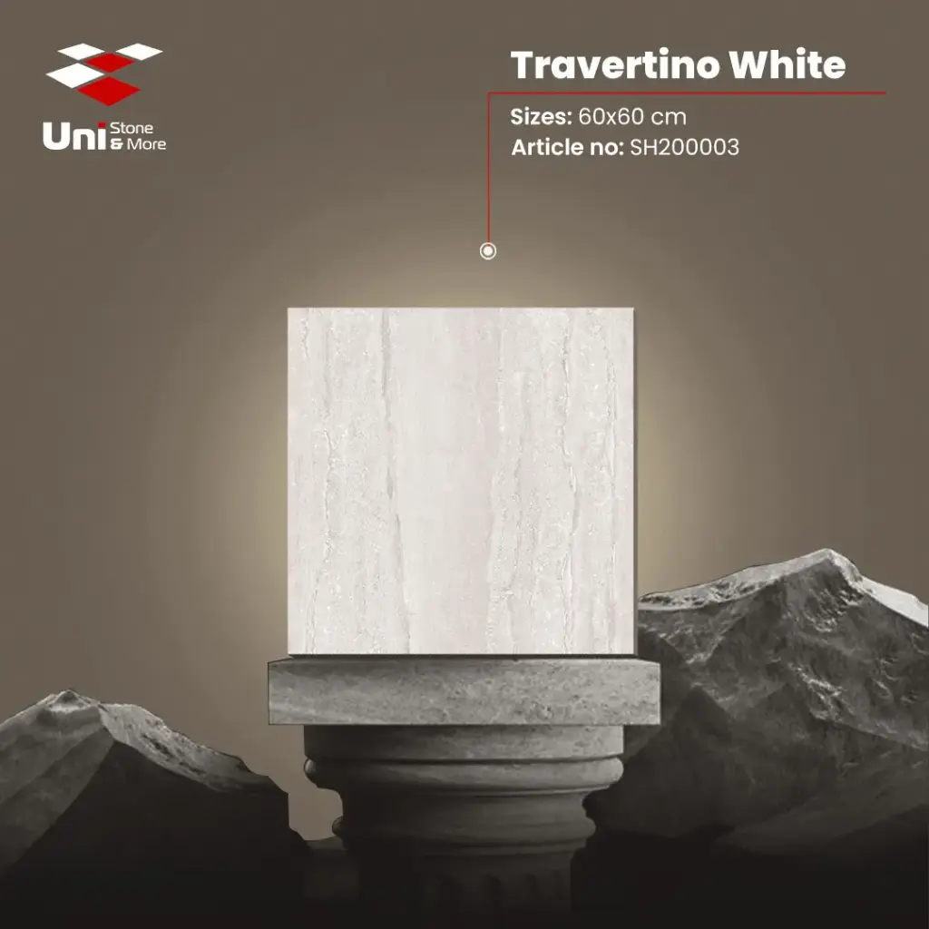 Travertino White - Glossy - P - 60x60