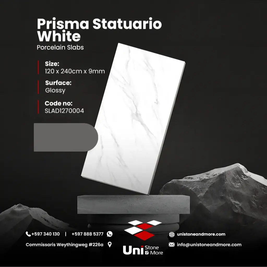 Prisma Statuario White - Glossy - P - 120x240 9mm