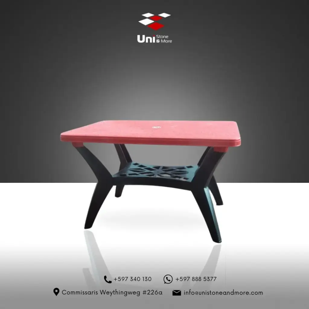 Dinning Table Cross Leg - Top Red Leg Black - P