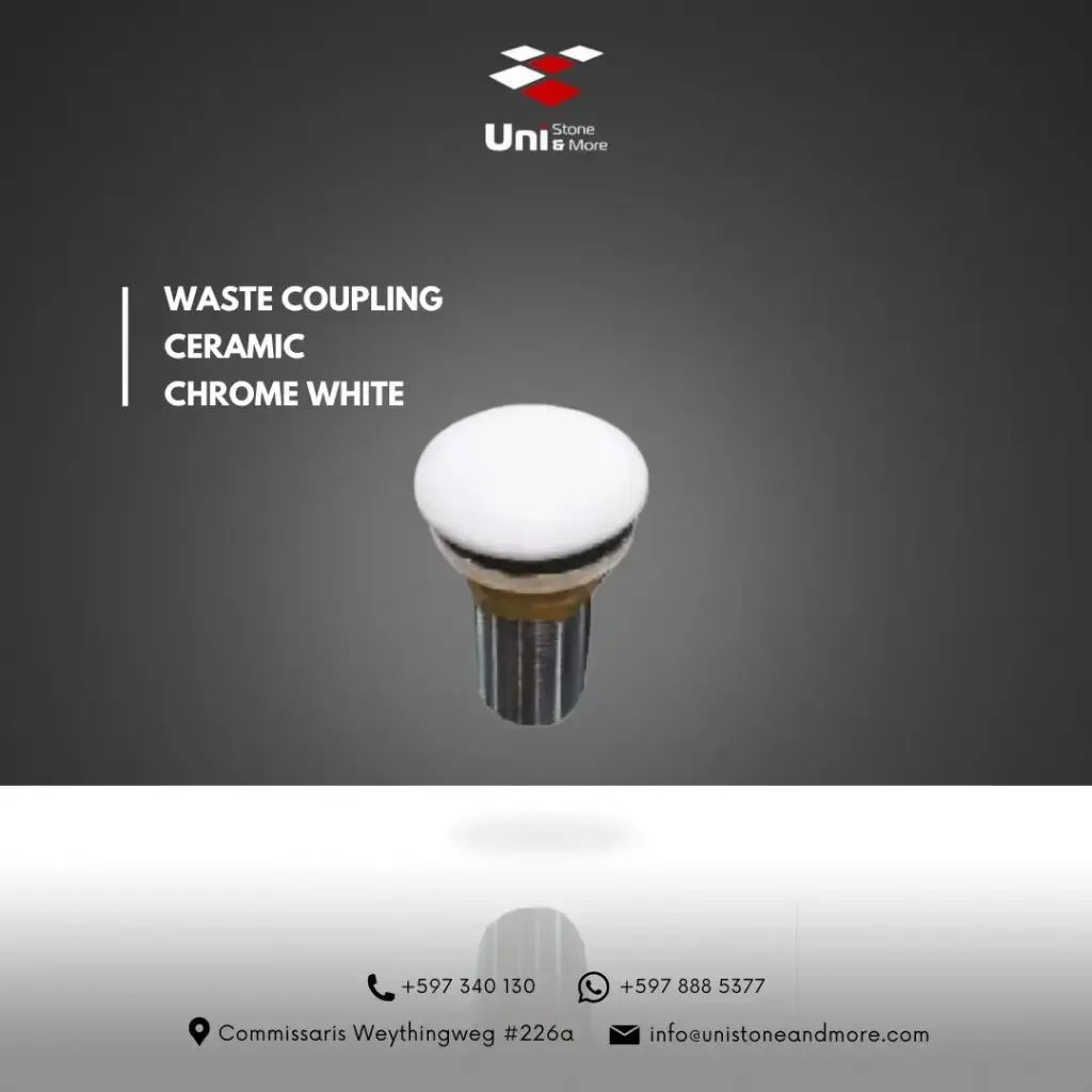 Waste coupling Ceramic - Chrome White - B