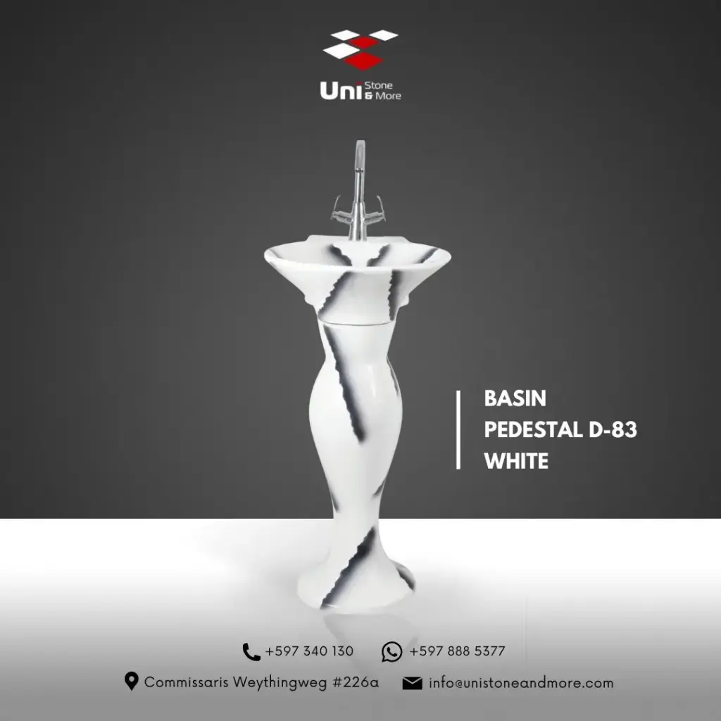 Basin Pedestal D-83 - White - P