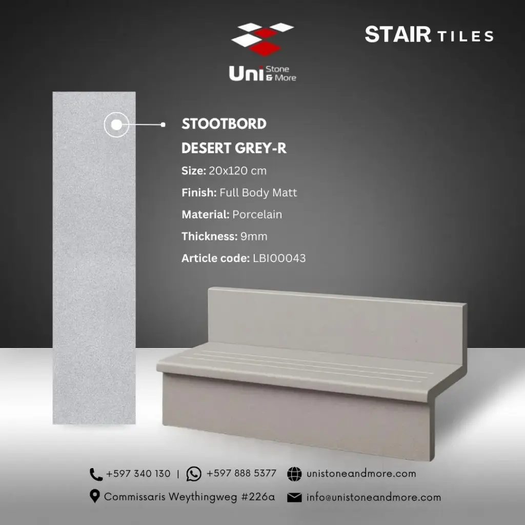 Stootbord Desert Grey-R - Full Body Matt - P - 20x120