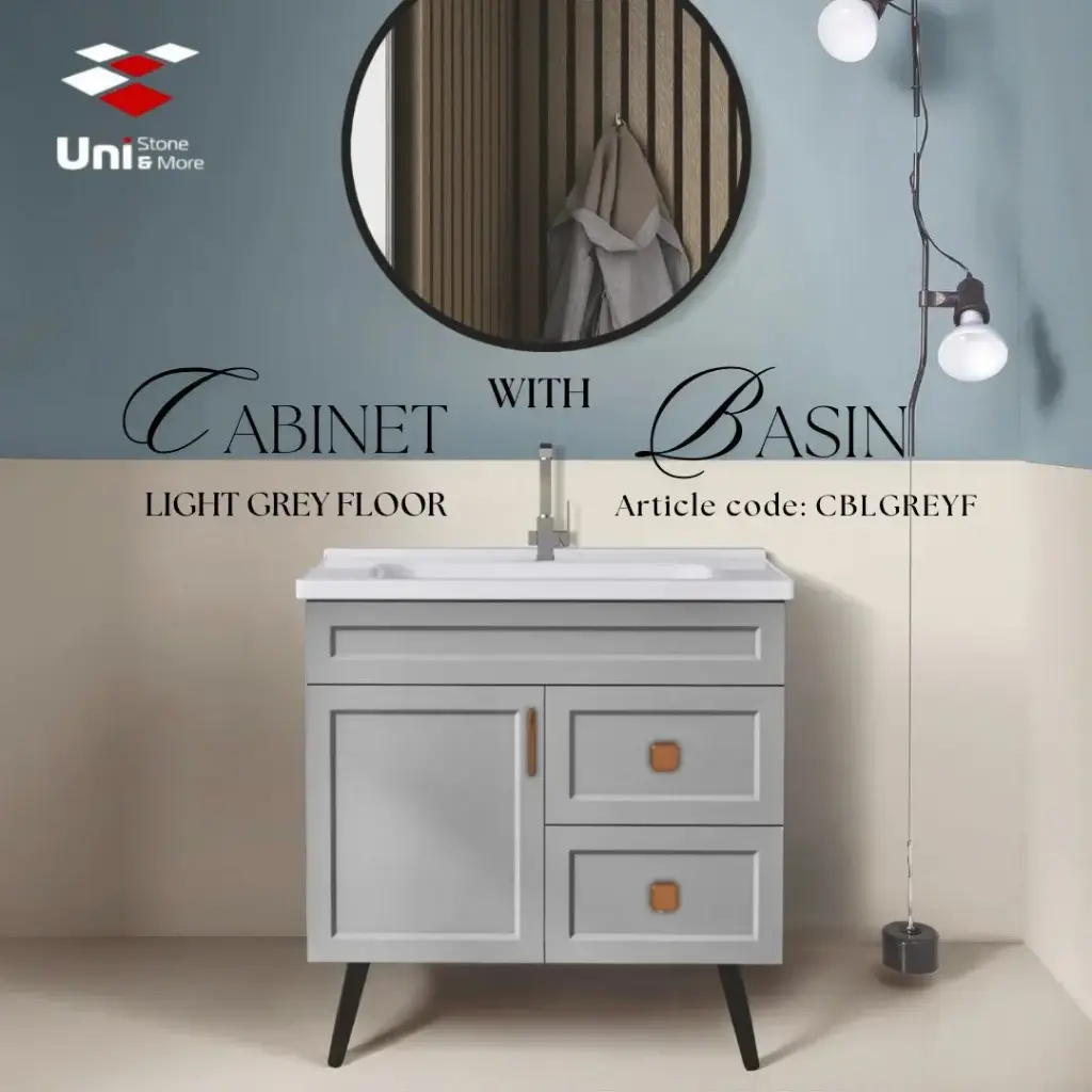 Cabinet with Basin - Light Grey Floor - 