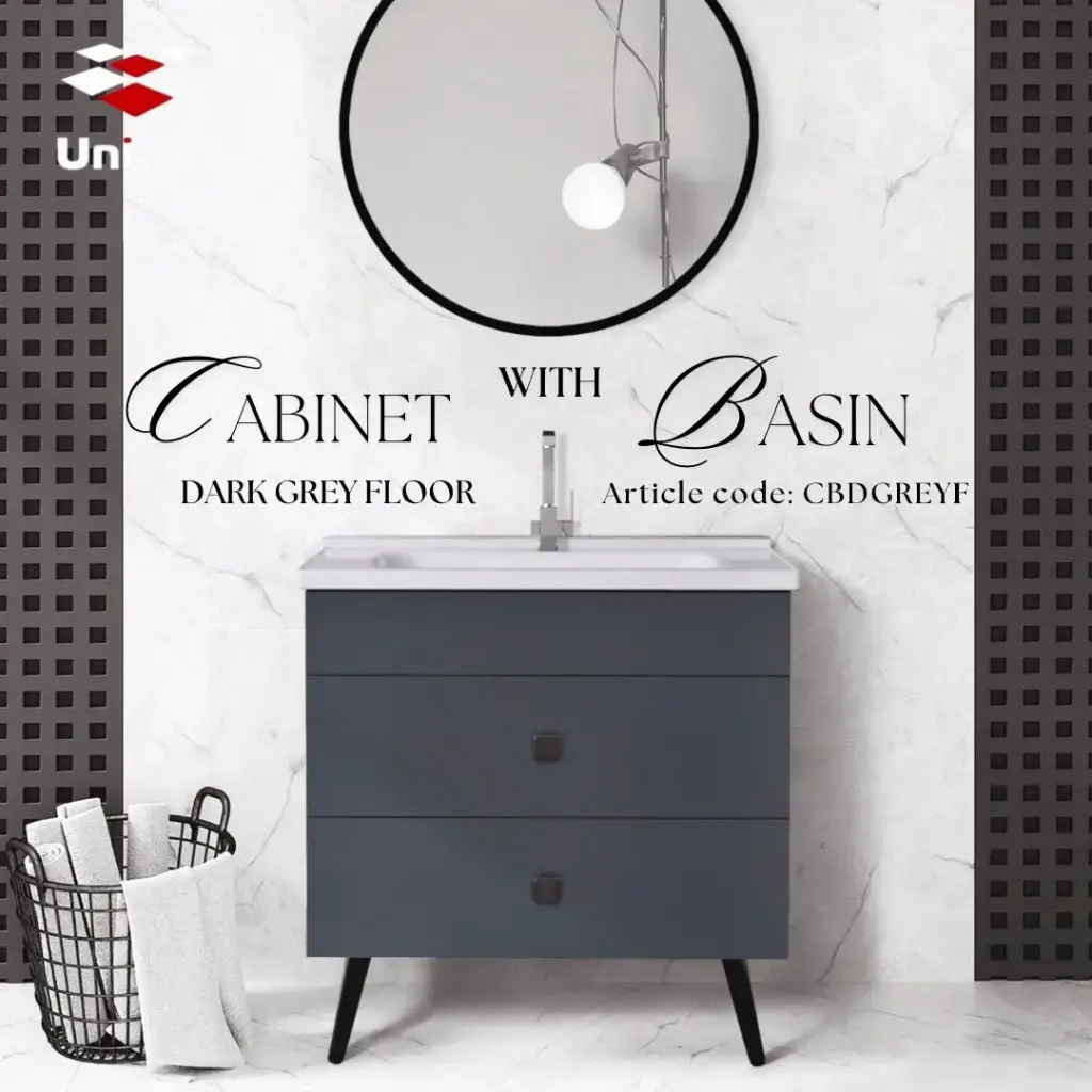 Cabinet with Basin - Dark Grey Floor - 