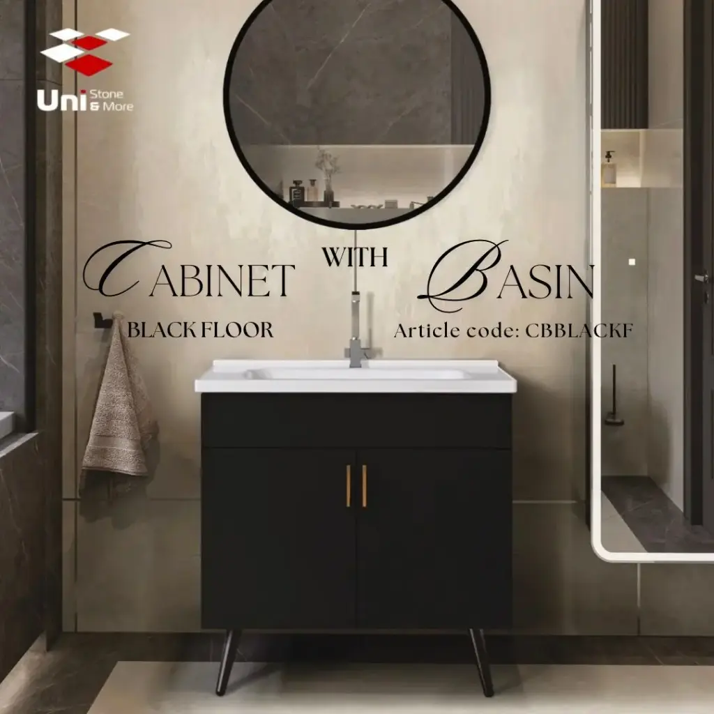 Cabinet with Basin - Black Floor - 