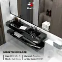 Basin Travex Black - High Glossy - P - 160 x 45 x 15