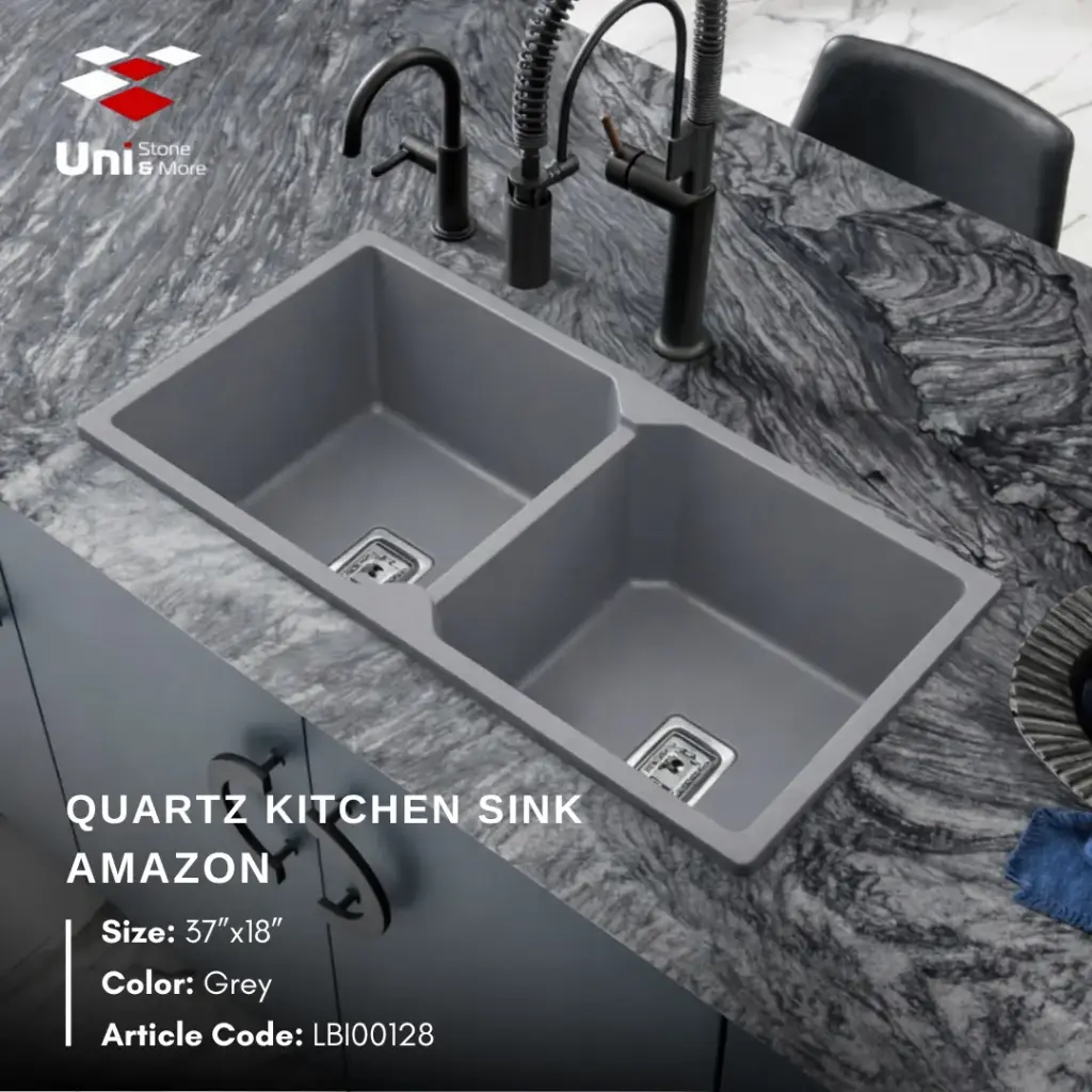 Grey - Amazon - Quartz Kitchen Sink - 37"x18"