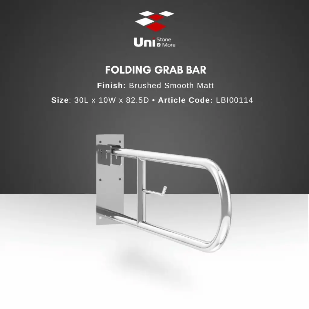 Folding Grab Bar - Brushed Smooth Matt - 30L x 10W x 82.5D