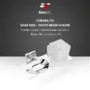 Corona - 715 Soap Dish + Tooth Brush Holder - Glossy - 25L x 11W x 4.7H