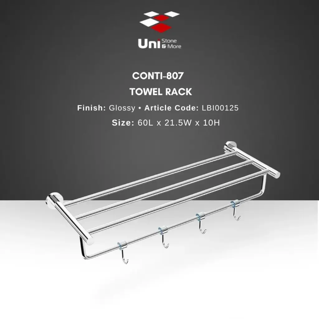 Conti - 807 Towel Rack - Glossy - 60L x 21.5W x 10H