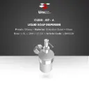 Cubix - 817-A Liquid Soap Dispenser - Glossy- SS + Glass - 6.5L x 10W x 17.5H