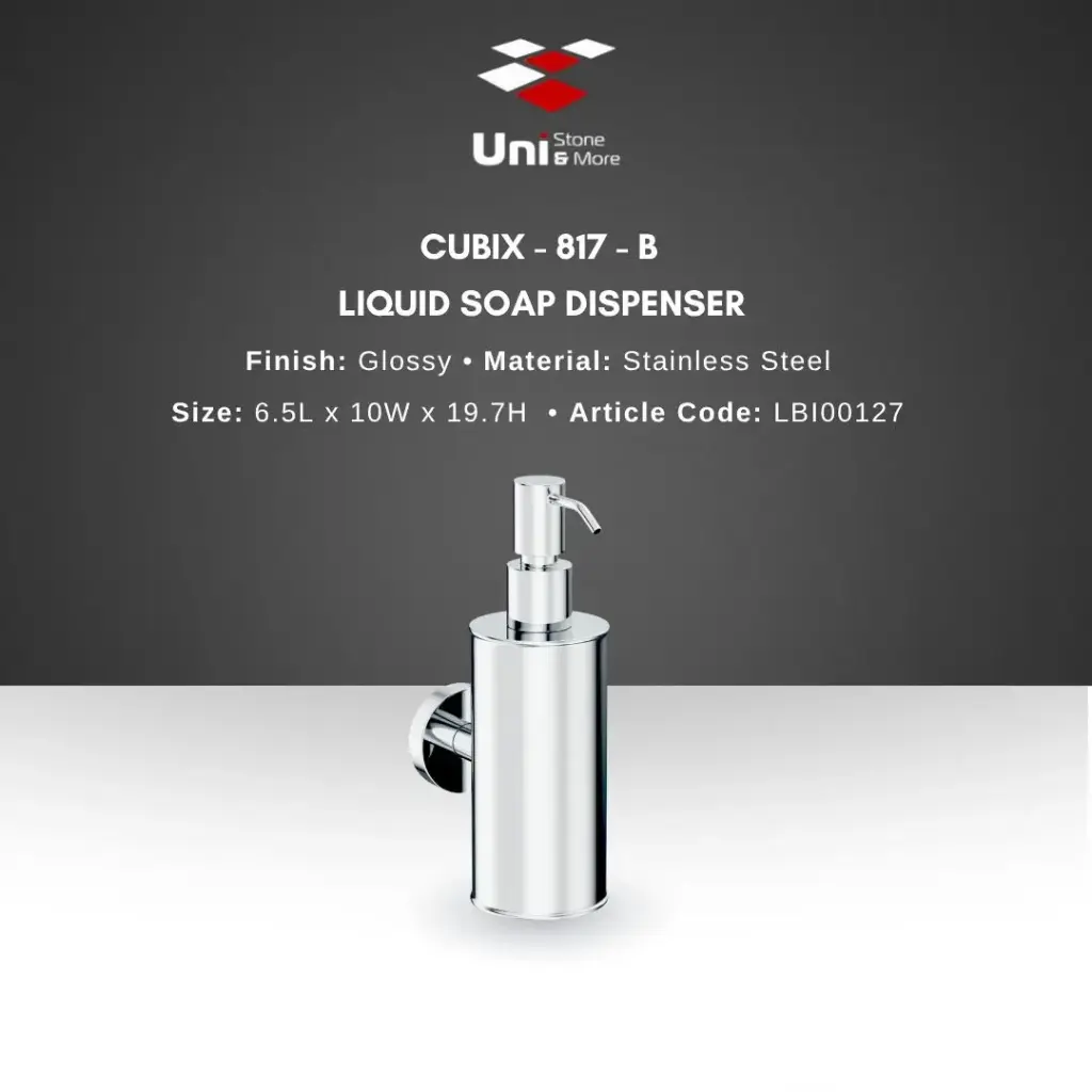 Cubix - 817-B Liquid Soap Dispenser - Glossy - SS - 6.5L x 10W x 19.7H