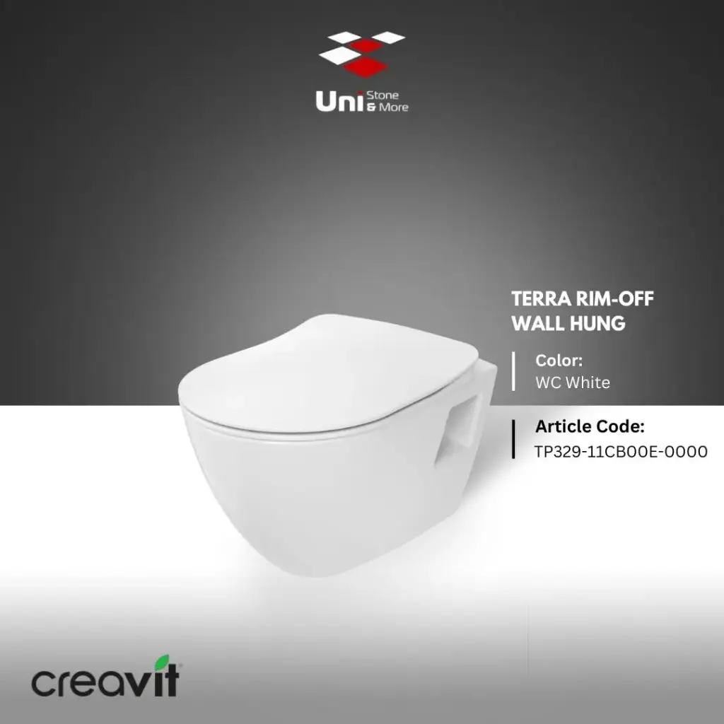 Terra Rim-Off Wall Hung - WC White