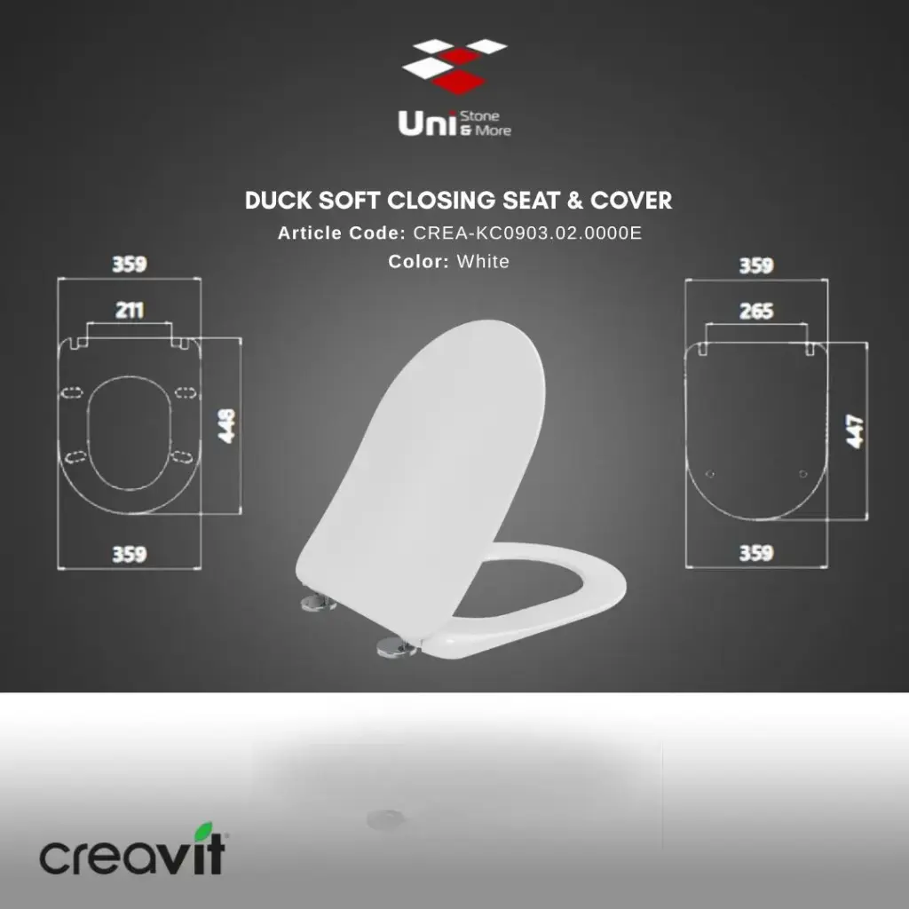 Duck Soft Closing Seat & Cover - White