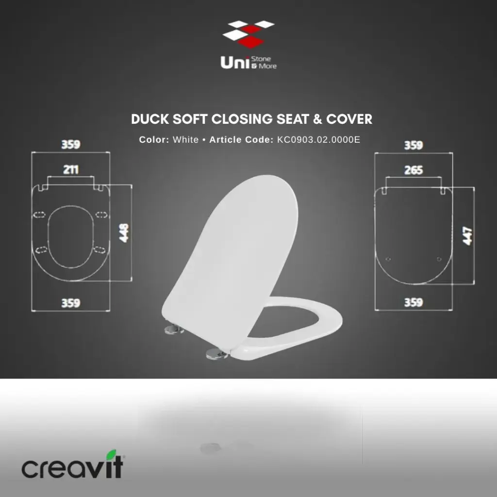 Duck Soft Closing Seat & Cover - White