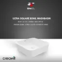 Ultra Square Bowl Washbasin 40 cm - Matt White