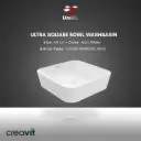 Ultra Square Bowl Washbasin 40 cm - Matt White