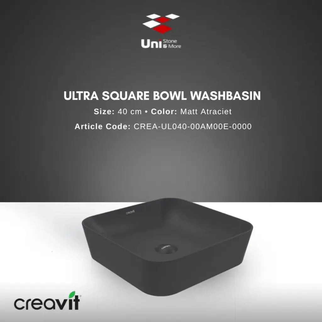 Ultra Square Bowl Washbasin 40 cm - Matt Atraciet