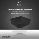 Ultra Square Bowl Washbasin 40 cm - Coal Black
