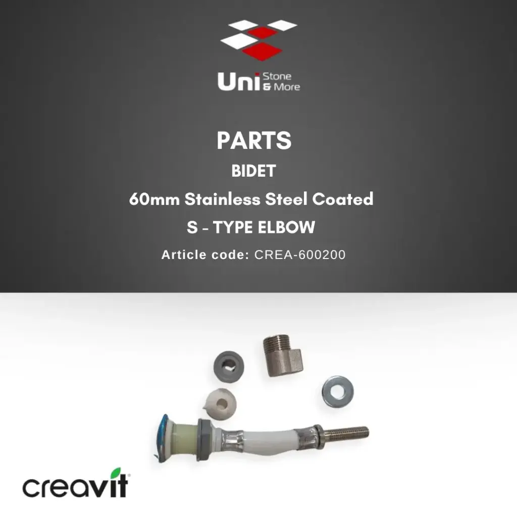 Parts - Bidet 60mm S. Steel coated S Type Elbow