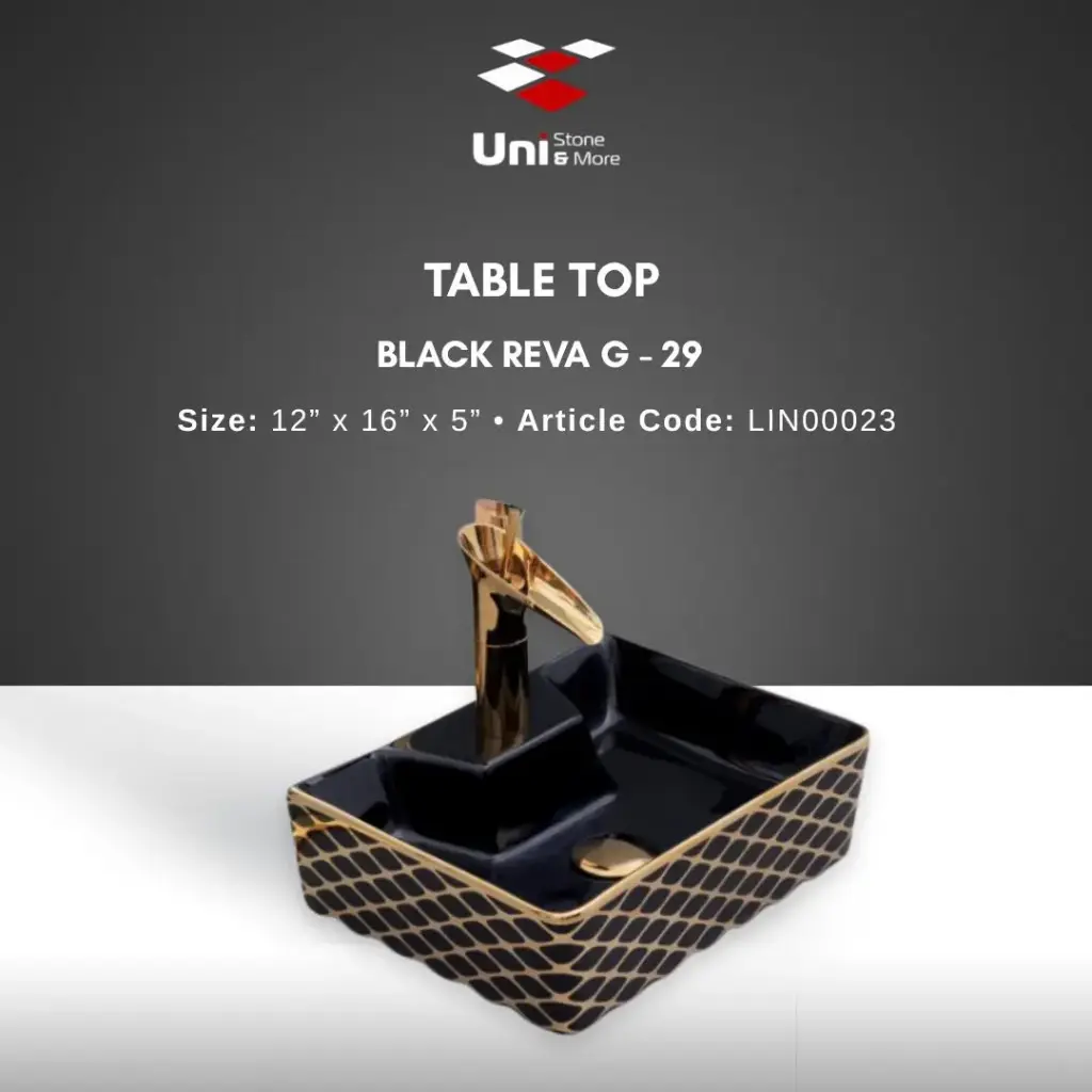 Table Top Black Reva G-29 - 12''x16''x5''