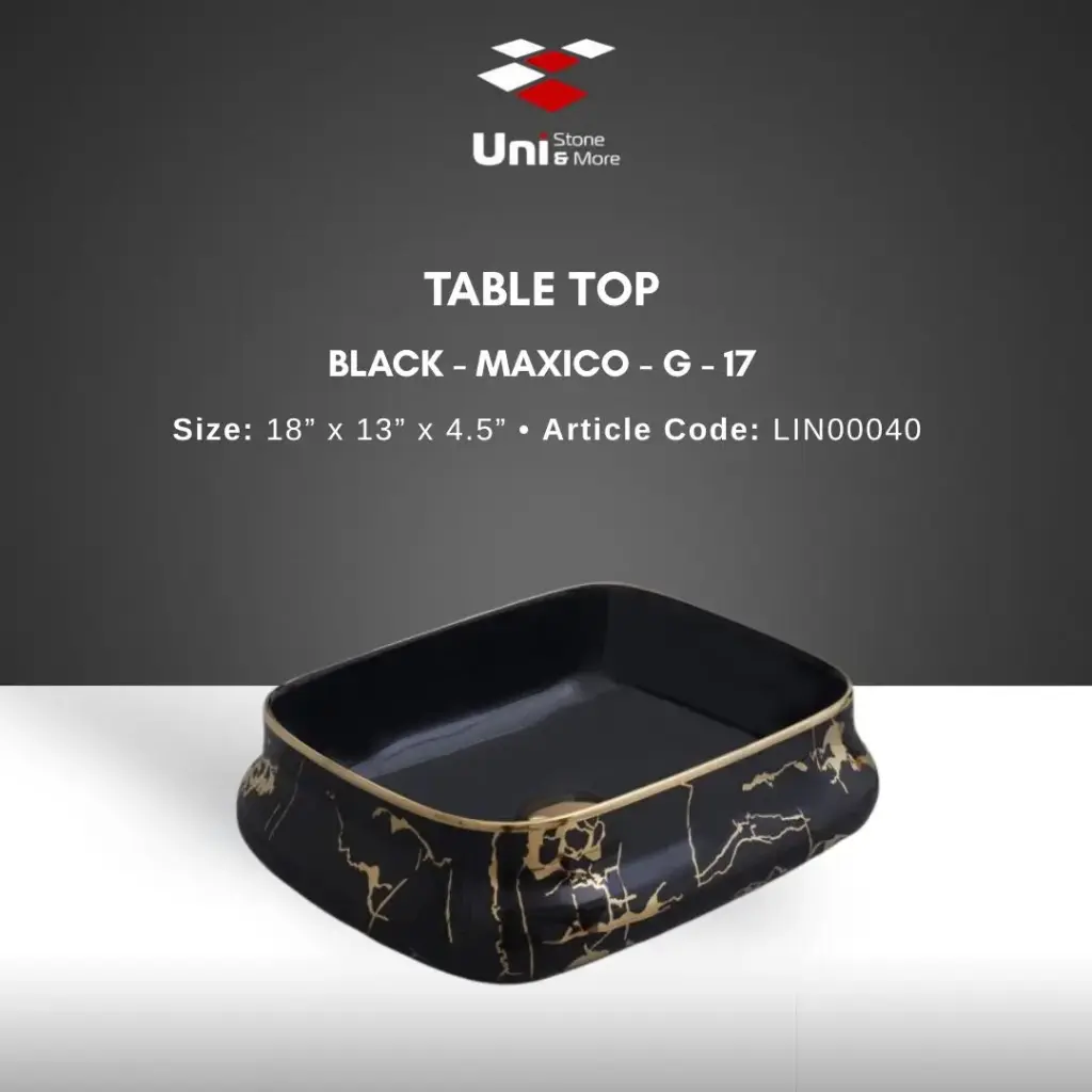 Table Top Black - Maxico - G - 17 - 18''x13''x4.5''