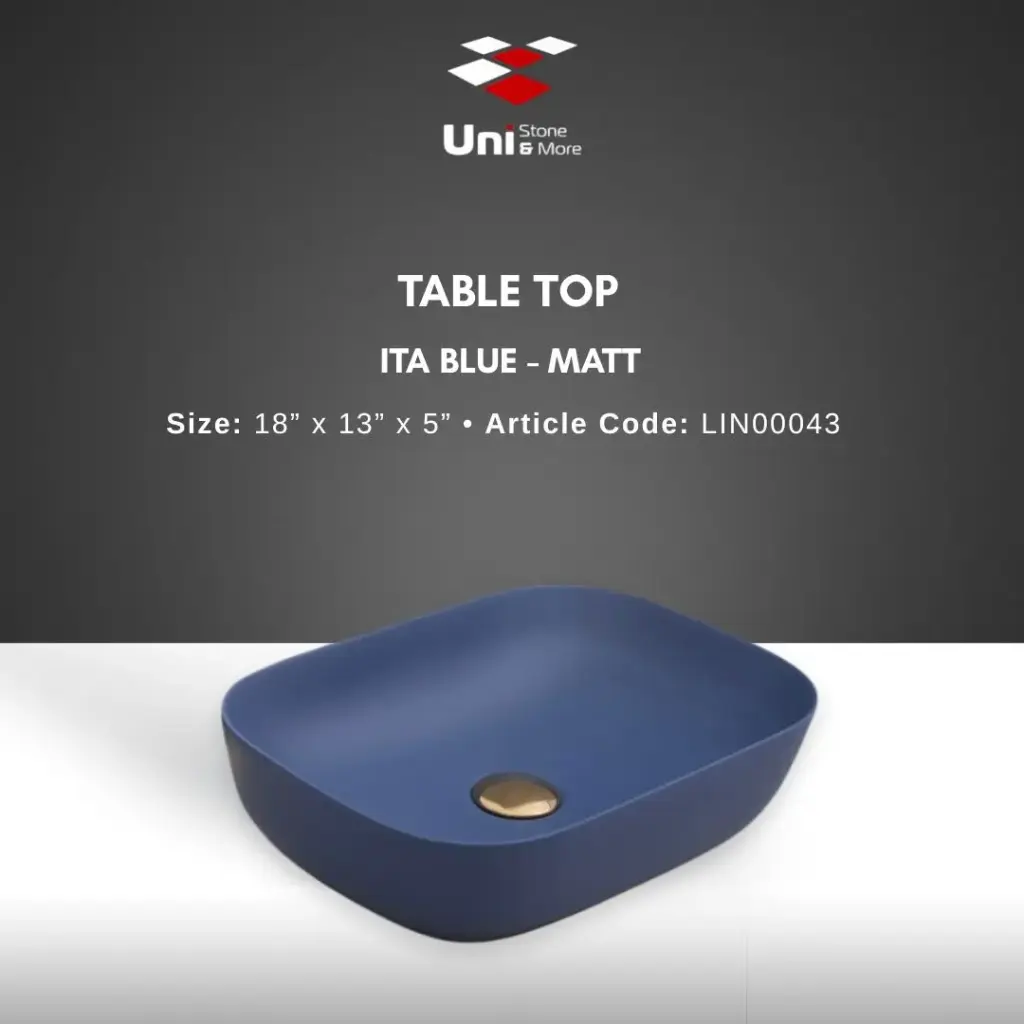 Table Top Ita Blue - Matt - 18''x13''x5''