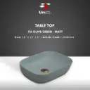 Table Top Ita Olive Green - Matt - 18''x13''x5''