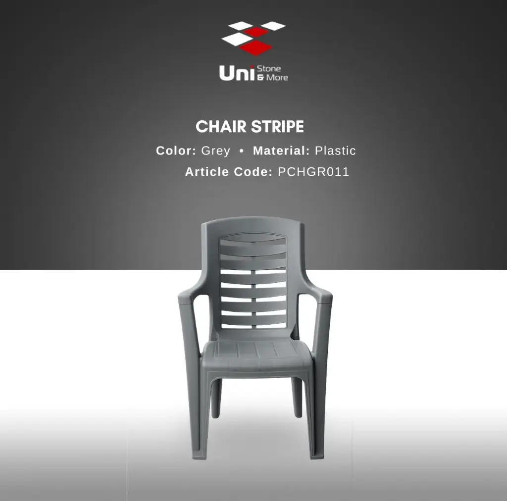 Plastic Chair - Stripe Stoel - Grey - P