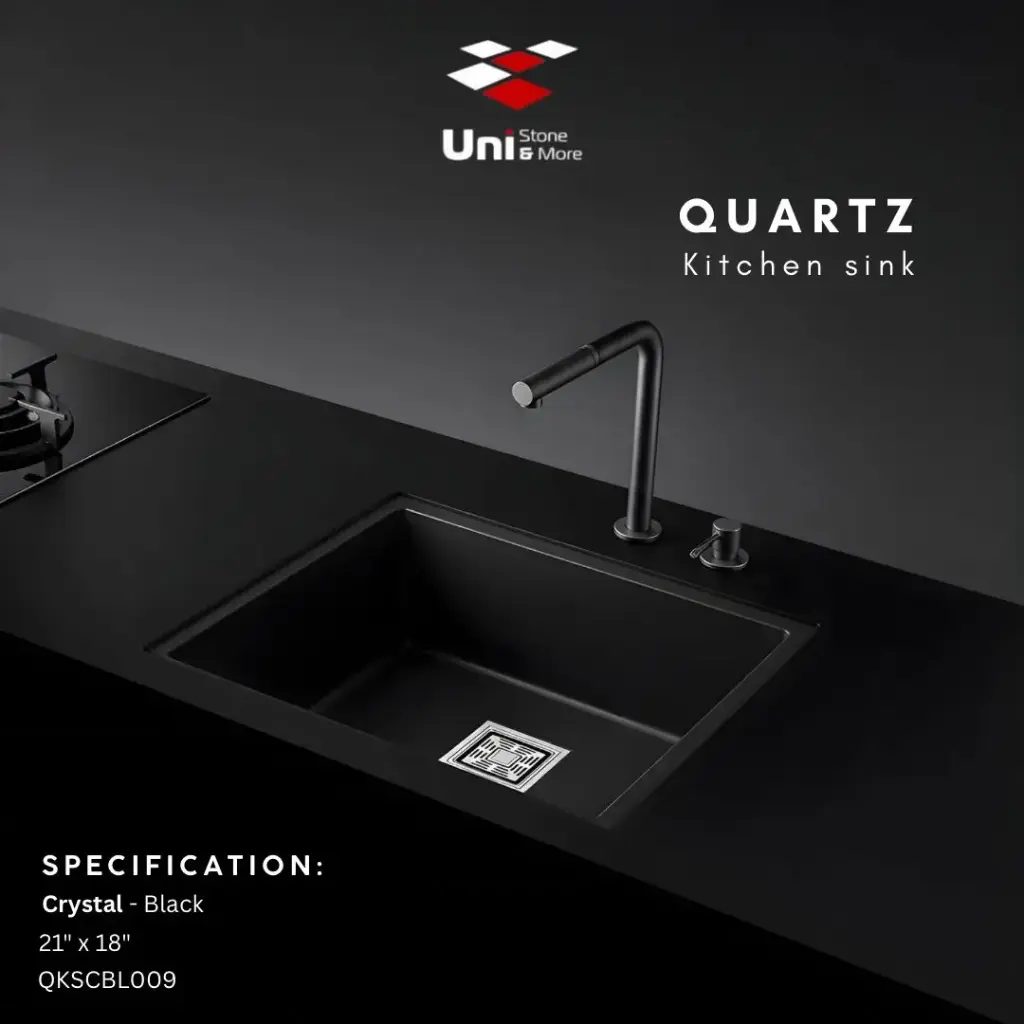 Quartz kitchen sink - Crystal - Black - Q - 21"x18"