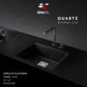 Quartz kitchen sink - Crystal - Black - Q - 21"x18"