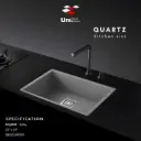 Quartz kitchen sink - Crystal - Grey - Q - 21"x18"