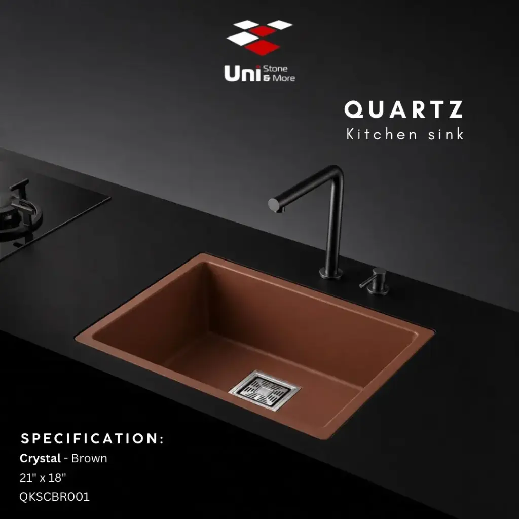 Quartz kitchen sink - Crystal - Brown - Q - 21"x18"