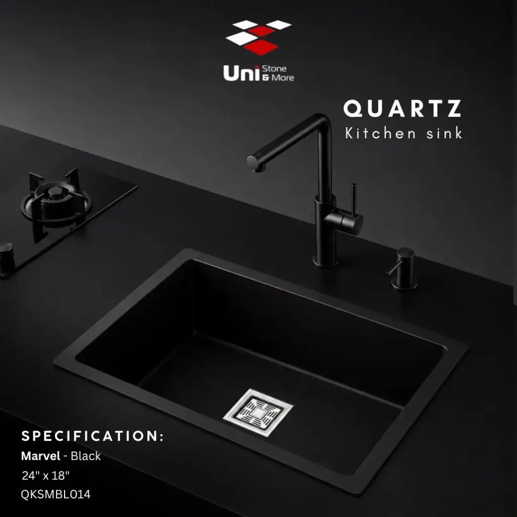 Quartz kitchen sink - Marvel - Black - Q - 24"x18"