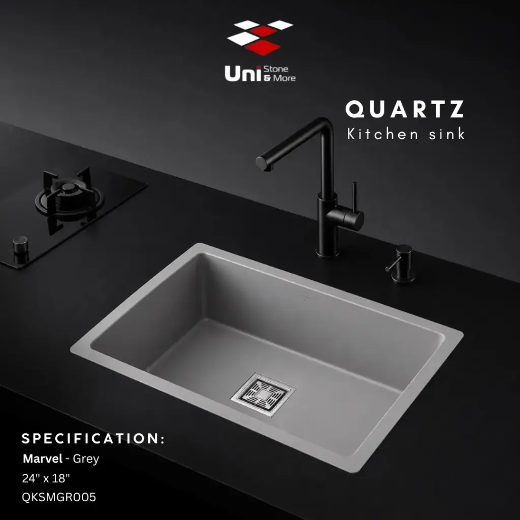 Quartz kitchen sink - Marvel - Grey - Q - 24"x18"