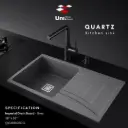 Quartz kitchen sink - Imperial Drain Board - Grey - Q - 18"x36"
