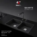 Quartz kitchen sink - Matrix Double - Black - Q - 18"x37"